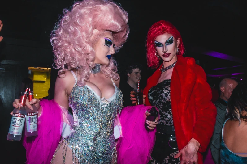 Two drag queens at OMG Bristol Bar