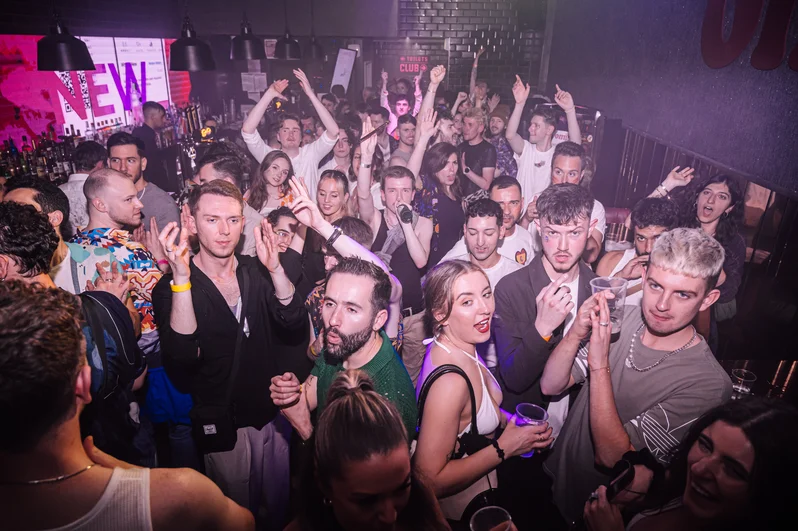 Overhead shot of the packed dancefloor at OMG Liverpool